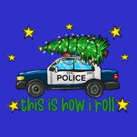 This Is How I Roll Funny Xmas Police Officer Christmas Tree V-Neck T-Shirt