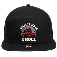 This Is How I Roll Zero Turn Riding Lawn Mower Image 7 Panel Mesh Trucker Snapback Hat