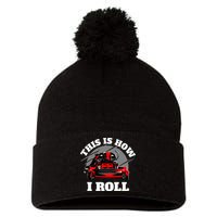 This Is How I Roll Zero Turn Riding Lawn Mower Image Pom Pom 12in Knit Beanie