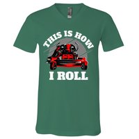 This Is How I Roll Zero Turn Riding Lawn Mower Image V-Neck T-Shirt