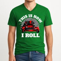 This Is How I Roll Zero Turn Riding Lawn Mower Image V-Neck T-Shirt