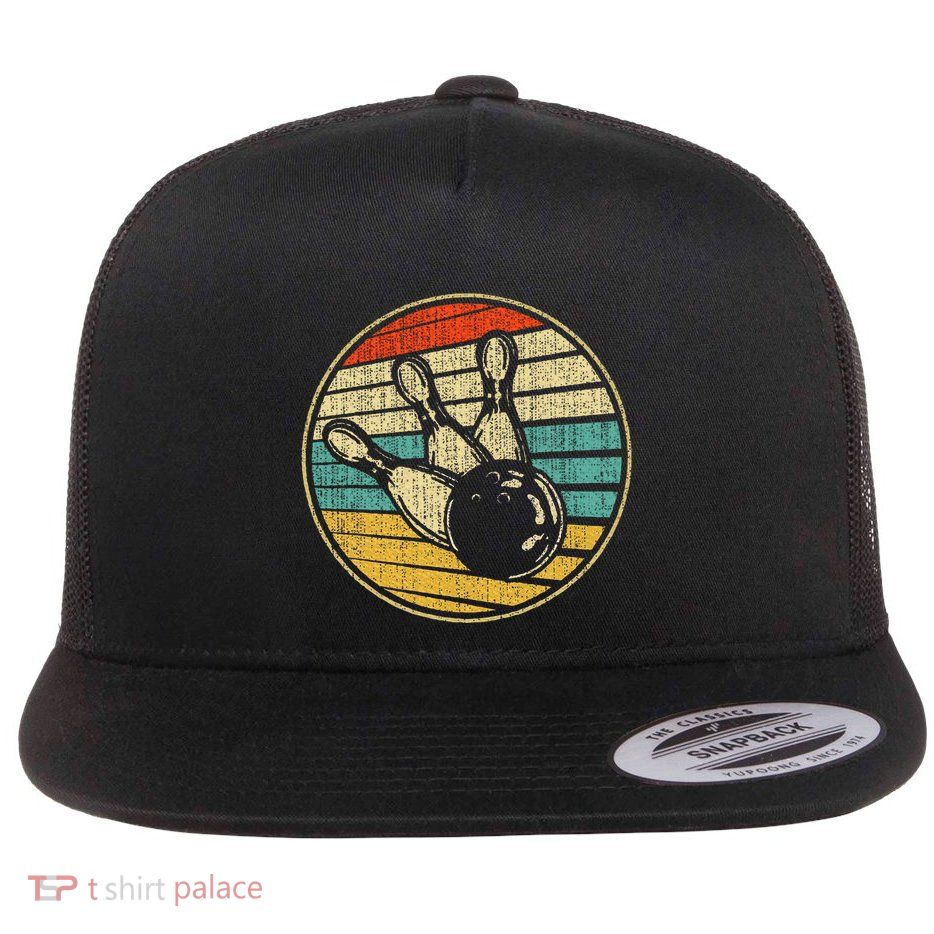This Is How I Roll Vintage Retro Bowling 60s 70s Bowler Flat Bill Trucker Hat