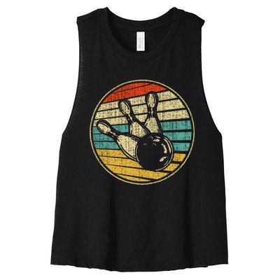 This Is How I Roll Vintage Retro Bowling 60s 70s Bowler Women's Racerback Cropped Tank