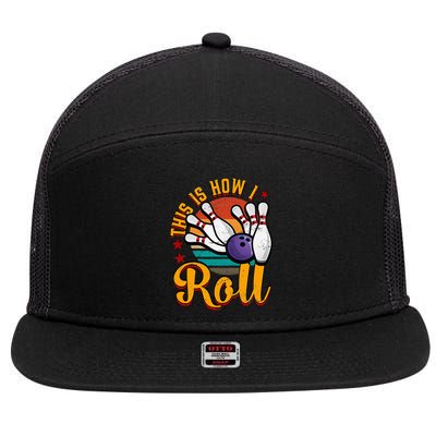 This Is How I Roll Bowling 7 Panel Mesh Trucker Snapback Hat