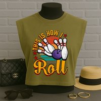 This Is How I Roll Bowling Garment-Dyed Women's Muscle Tee