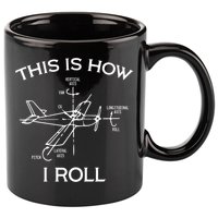This Is How I Roll Airplane Aircraft Pilot Flying Plane Gift 11oz C Handle Ceramic Mug