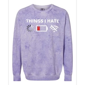 Things I Hate Programmer Outfit Gamer Fun Gift Funny Gift Colorblast Crewneck Sweatshirt