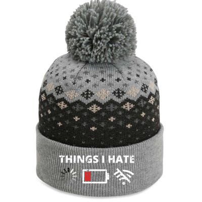 Things I Hate Programmer Outfit Gamer Fun Gift Funny Gift The Baniff Cuffed Pom Beanie