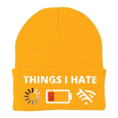 Things I Hate Programmer Outfit Gamer Fun Gift Funny Gift Knit Cap Winter Beanie