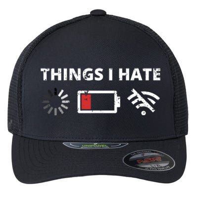 Things I Hate Programmer Outfit Gamer Fun Gift Funny Gift Flexfit Unipanel Trucker Cap