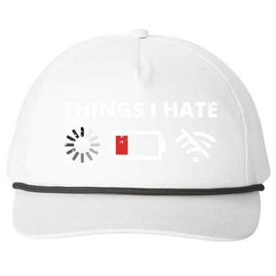 Things I Hate Programmer Outfit Gamer Fun Gift Funny Gift Snapback Five-Panel Rope Hat