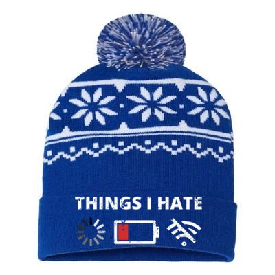 Things I Hate Programmer Outfit Gamer Fun Gift Funny Gift USA-Made Snowflake Beanie