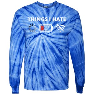 Things I Hate Programmer Outfit Gamer Fun Gift Funny Gift Tie-Dye Long Sleeve Shirt