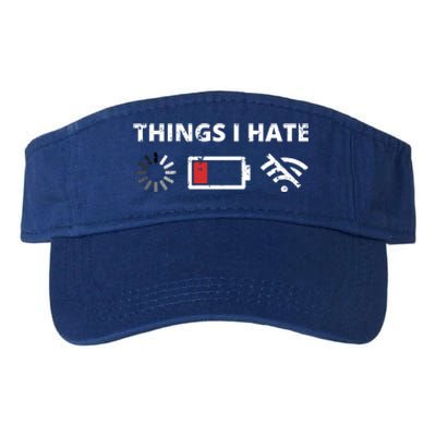 Things I Hate Programmer Outfit Gamer Fun Gift Funny Gift Valucap Bio-Washed Visor