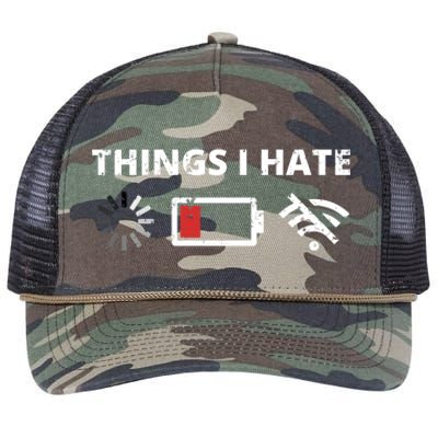 Things I Hate Programmer Outfit Gamer Fun Gift Funny Gift Retro Rope Trucker Hat Cap