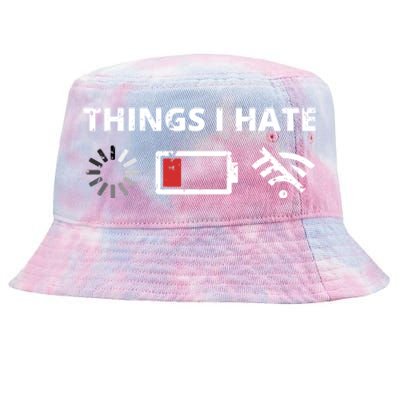 Things I Hate Programmer Outfit Gamer Fun Gift Funny Gift Tie-Dyed Bucket Hat