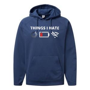 Things I Hate Programmer Outfit Gamer Fun Gift Funny Gift Performance Fleece Hoodie