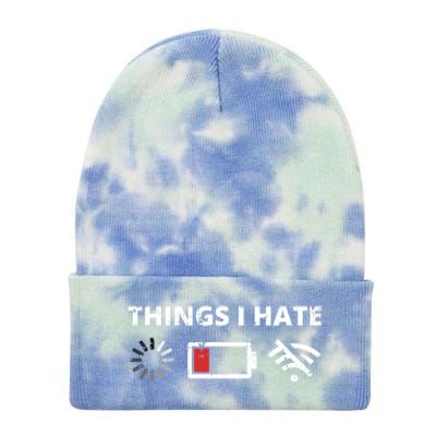 Things I Hate Programmer Outfit Gamer Fun Gift Funny Gift Tie Dye 12in Knit Beanie