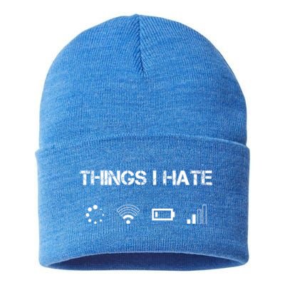 Things I Hate Great Gift Funny Programmer Computer Scientist Gamers Cute Gift Sustainable Knit Beanie