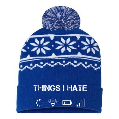 Things I Hate Great Gift Funny Programmer Computer Scientist Gamers Cute Gift USA-Made Snowflake Beanie