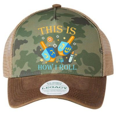 This Is How I Roll Hanukkah Dreidel Chanukah Jew Gift  Legacy Tie Dye Trucker Hat