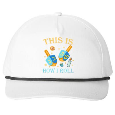 This Is How I Roll Hanukkah Dreidel Chanukah Jew Gift  Snapback Five-Panel Rope Hat