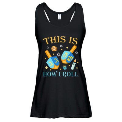 This Is How I Roll Hanukkah Dreidel Chanukah Jew Gift  Ladies Essential Flowy Tank