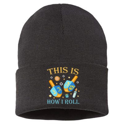 This Is How I Roll Hanukkah Dreidel Chanukah Jew Gift  Sustainable Knit Beanie