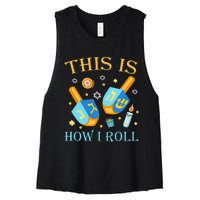 This Is How I Roll Hanukkah Dreidel Chanukah Jew Gift  Women's Racerback Cropped Tank