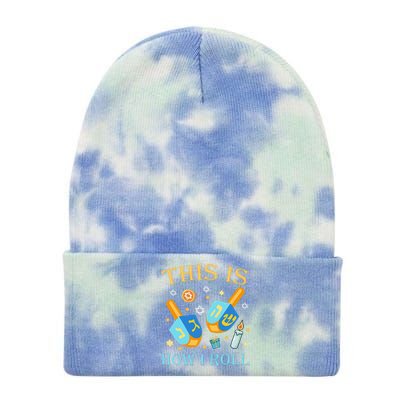 This Is How I Roll Hanukkah Dreidel Chanukah Jew Gift  Tie Dye 12in Knit Beanie