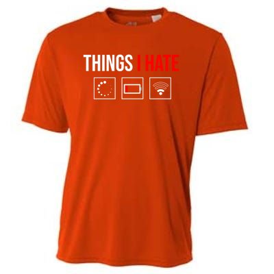 Things I Hate Programmer Outfit Gamer Fun Funny Gift Idea And Gaming Gift Cooling Performance Crew T-Shirt