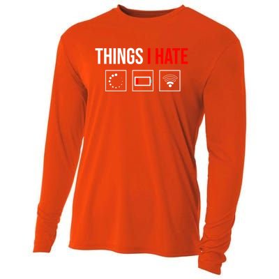 Things I Hate Programmer Outfit Gamer Fun Funny Gift Idea And Gaming Gift Cooling Performance Long Sleeve Crew