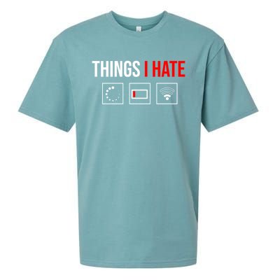 Things I Hate Programmer Outfit Gamer Fun Funny Gift Idea And Gaming Gift Sueded Cloud Jersey T-Shirt