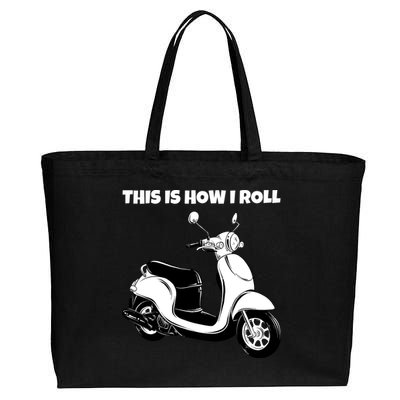 This Is How I Roll Scooter Cotton Canvas Jumbo Tote