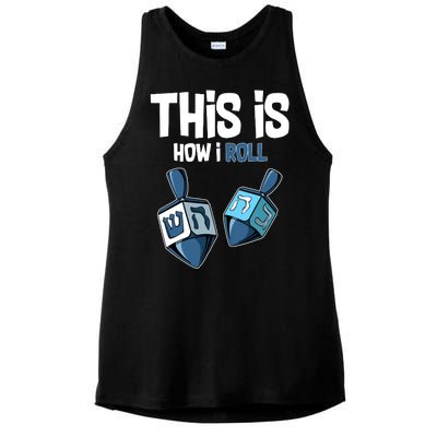 This Is How I Roll Draydel Trendl Hanukkah Ladies PosiCharge Tri-Blend Wicking Tank