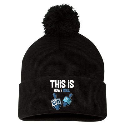 This Is How I Roll Draydel Trendl Hanukkah Pom Pom 12in Knit Beanie