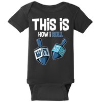 This Is How I Roll Draydel Trendl Hanukkah Baby Bodysuit