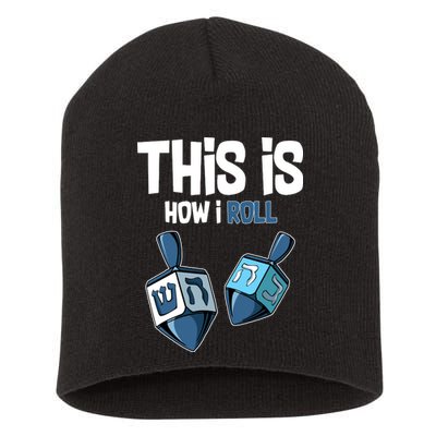 This Is How I Roll Draydel Trendl Hanukkah Short Acrylic Beanie