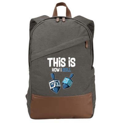 This Is How I Roll Draydel Trendl Hanukkah Cotton Canvas Backpack