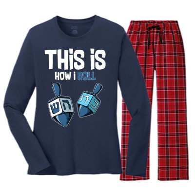 This Is How I Roll Draydel Trendl Hanukkah Women's Long Sleeve Flannel Pajama Set 