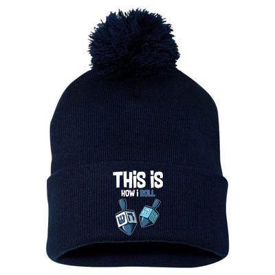 This Is How I Roll Draydel Trendl Hanukkah Pom Pom 12in Knit Beanie