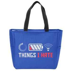 Things I Hate Funny Computer Geek Gift Coder Programmer Meaningful Gift Zip Tote Bag