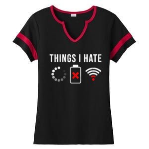 Things I Hate Funny Computer Nerd Gift Debugger Programmer Gift Ladies Halftime Notch Neck Tee