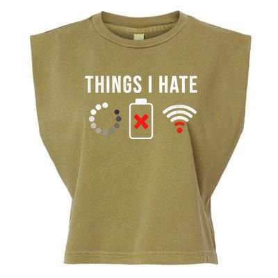 Things I Hate Funny Computer Nerd Gift Debugger Programmer Gift Garment-Dyed Women's Muscle Tee