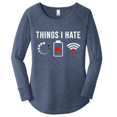 Things I Hate Funny Computer Nerd Gift Debugger Programmer Gift Women's Perfect Tri Tunic Long Sleeve Shirt