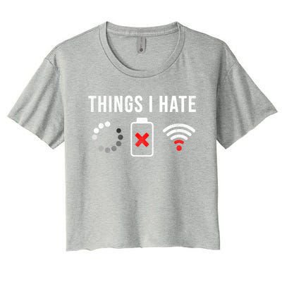 Things I Hate Funny Computer Nerd Gift Debugger Programmer Gift Women's Crop Top Tee