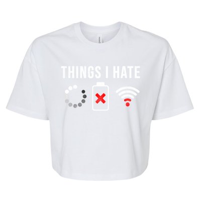 Things I Hate Funny Computer Nerd Gift Debugger Programmer Gift Bella+Canvas Jersey Crop Tee