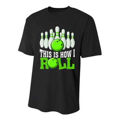 This Is How I Roll Bowling Team Bowler Youth Performance Sprint T-Shirt