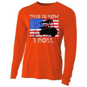 This Is How I Roll Golf Cart Driver American Flag Golfing Cooling Performance Long Sleeve Crew