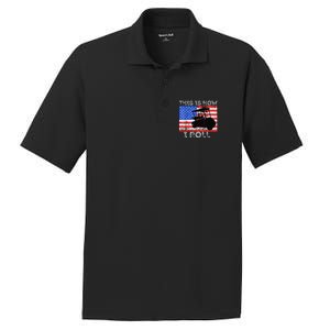 This Is How I Roll Golf Cart Driver American Flag Golfing PosiCharge RacerMesh Polo